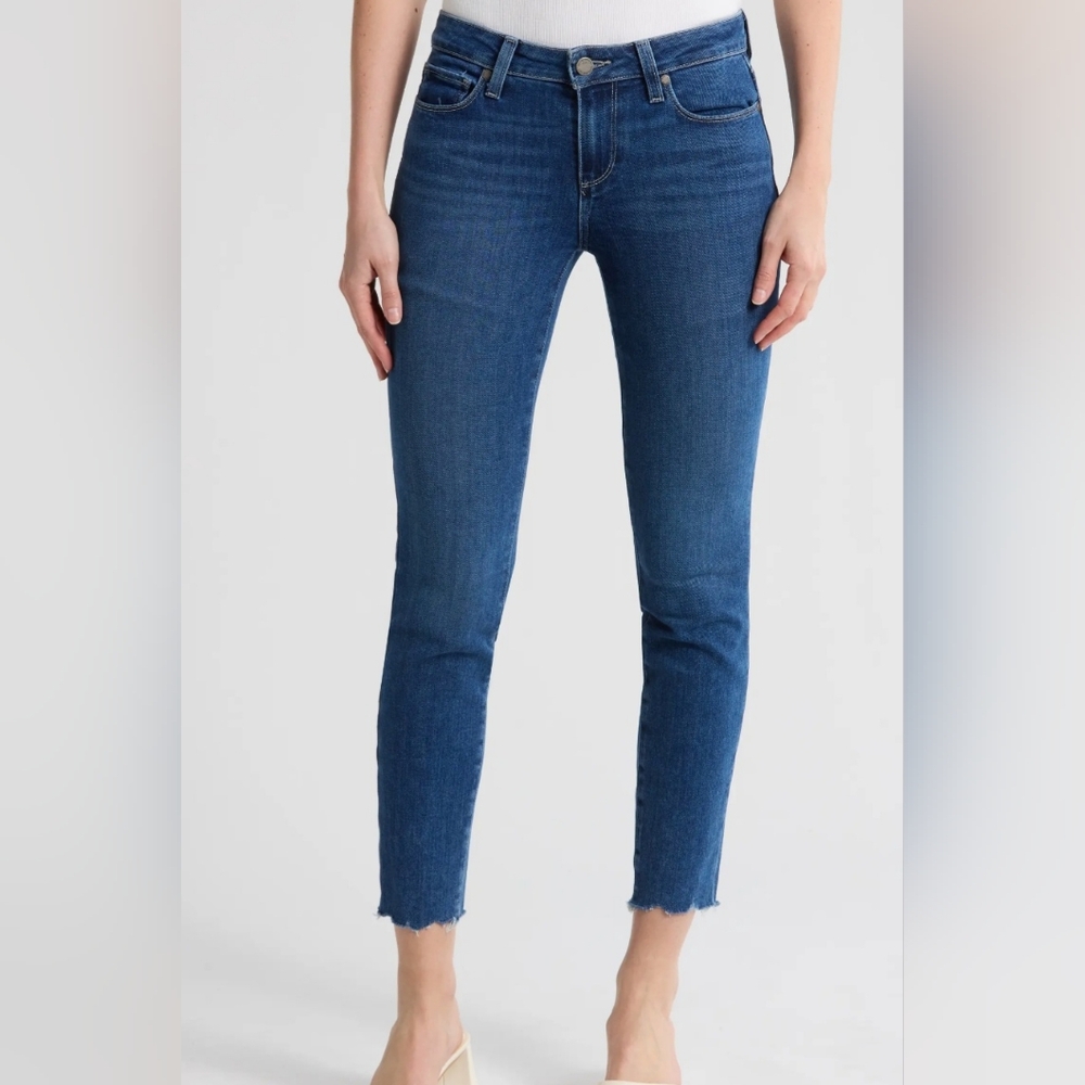 Paige Verdugo Skinny Ankle Jeans In Jubilee Distressed Wash Sz 27